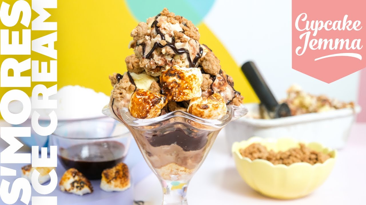 How to Make S'mores Ice Cream with or without an ice cream machine | Cupcake Jemma