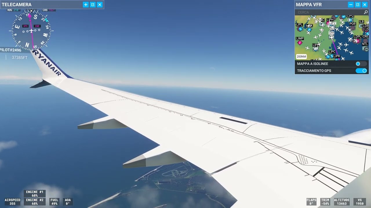 Microsoft flight simulator 2020 - Venezia - Reggio Calabria Boeing 737 Ryanair (Con go Around)