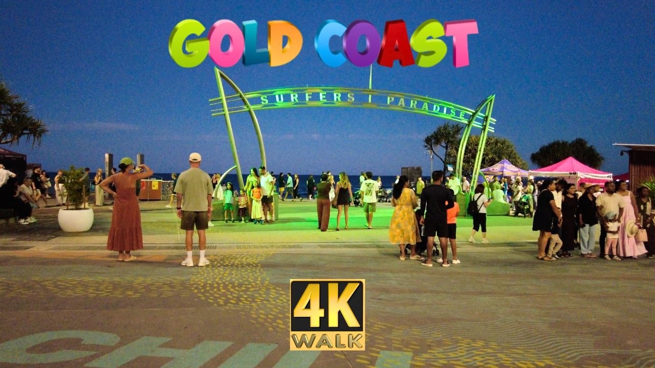 Walking Tour - Surfers Paradise Gold Coast Australia 🇦🇺 4K Friday Night