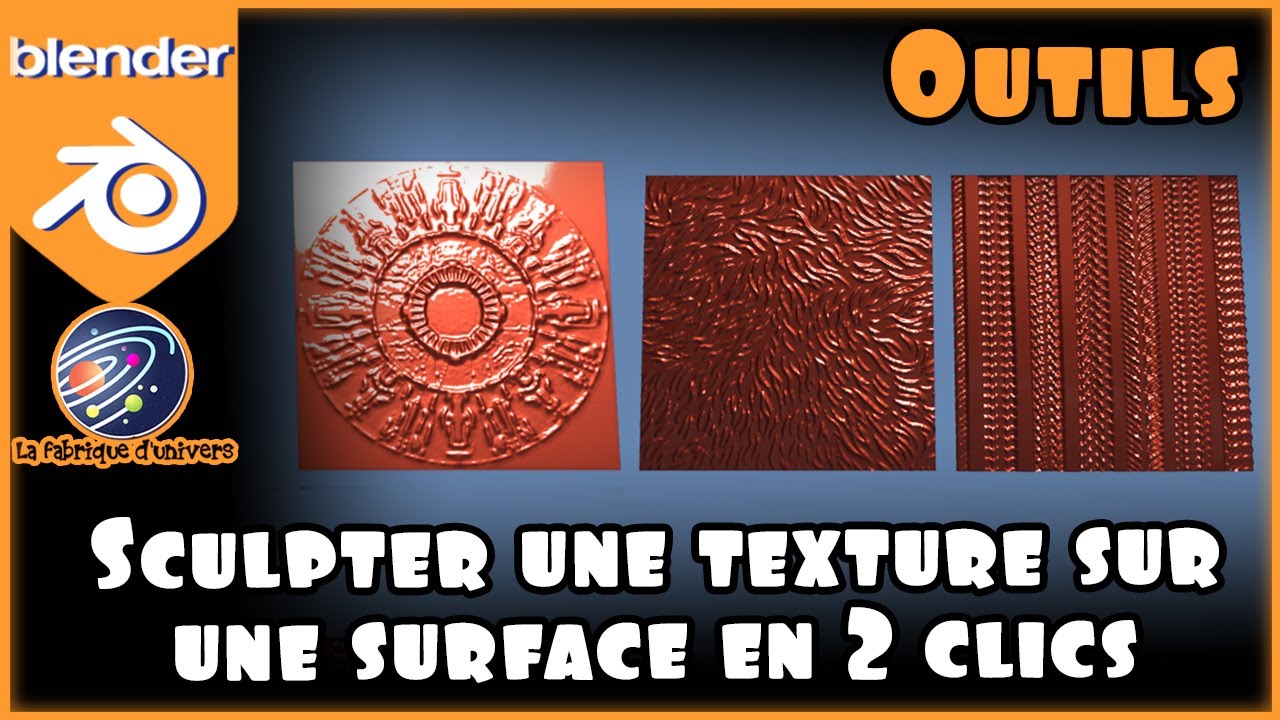 Tuto Blender FR n°101: Outils - Sculpter une texture sur une surface en 2 clics #blendertutorial