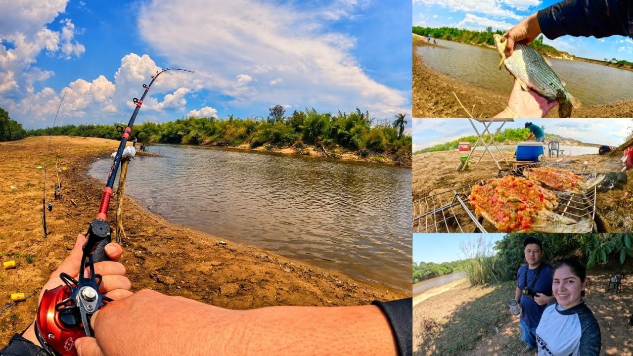 Pesca y cocina en la orilla del majestuoso rio tebicuary.