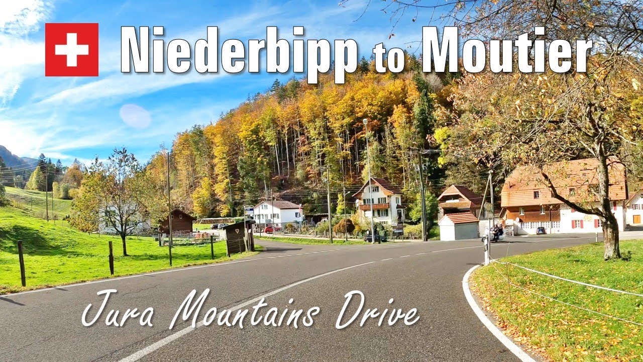 Niederbipp to Moutier [4K] 🍂 Autumn Road Trip in the Jura Mountains Switzerland 🇨🇭
