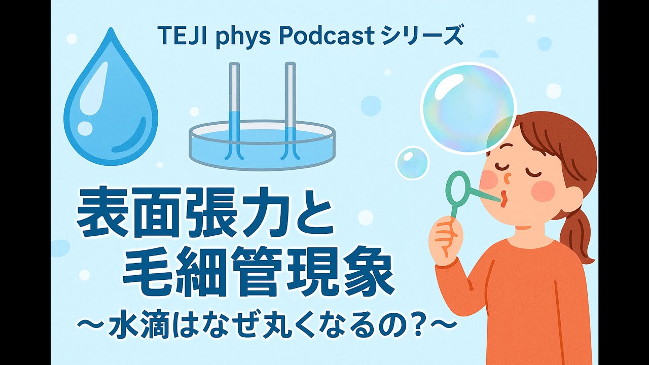 【Podcast】表面張力と毛細管現象　～水滴はなぜ丸くなるの？～