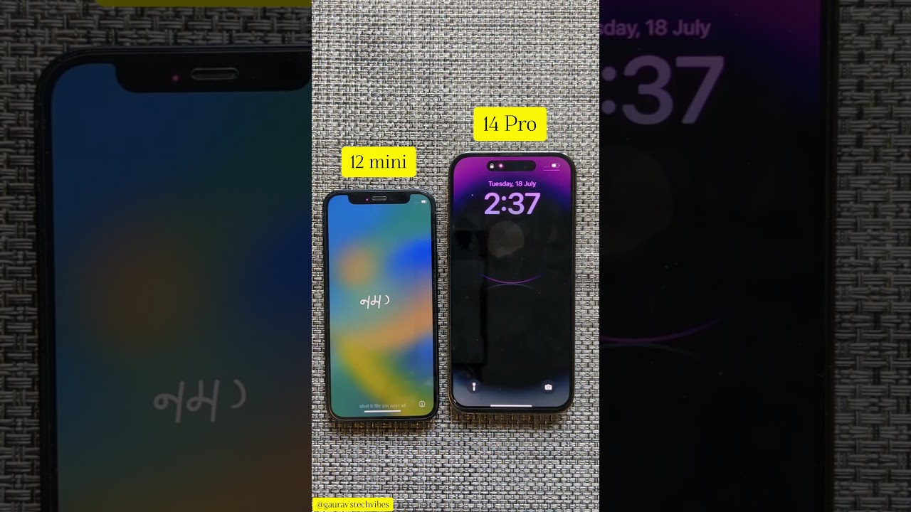 iPhone 12 Mini vs iPhone 14 Pro Size Comparison