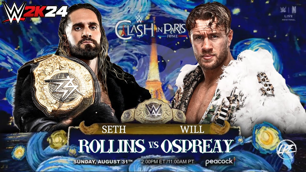 Seth Rollins vs Will Ospreay World Heavyweight Championship WWE 2K24 HIGHLIGHTS