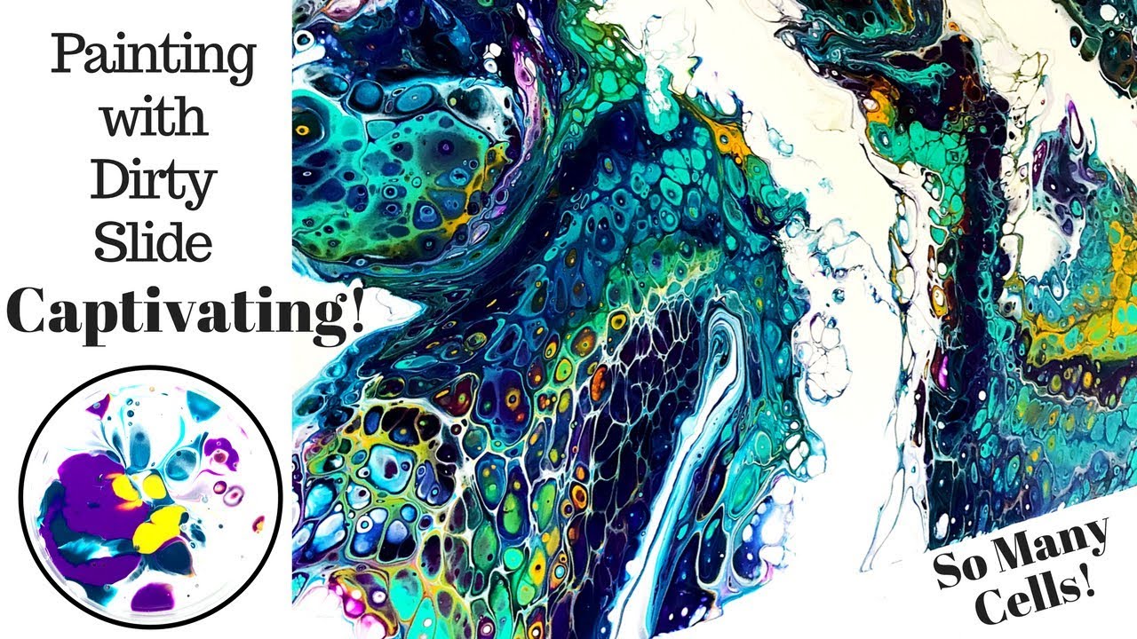 Captivating Fluid Art with a Flip Cup Dirty Slide Acrylic Pouring Demonstration