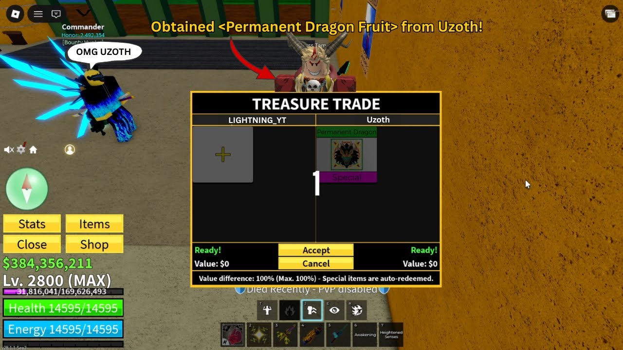 FINALLY… I GOT PERMANENT DRAGON FRUIT in Blox Fruits! 🐲🔥