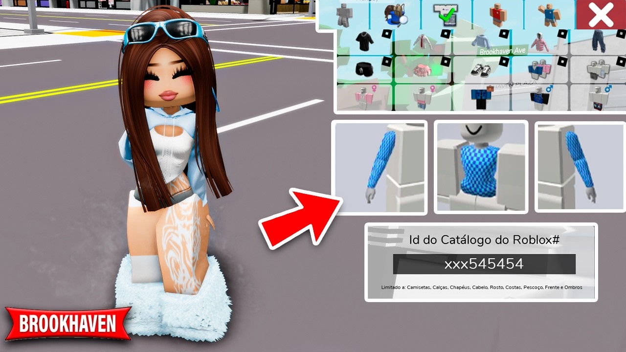 💎Códigos IDs 3D Cintura com PEITORAL GRATIS! SKIN PATYDRAKE NO BROOKHAVEN!