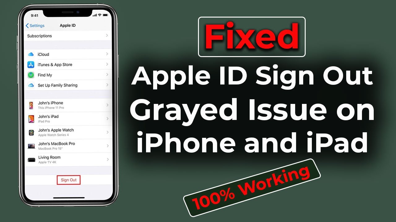 Fixed Apple ID or iCloud Sign Out is Greyed Out | Apple info
