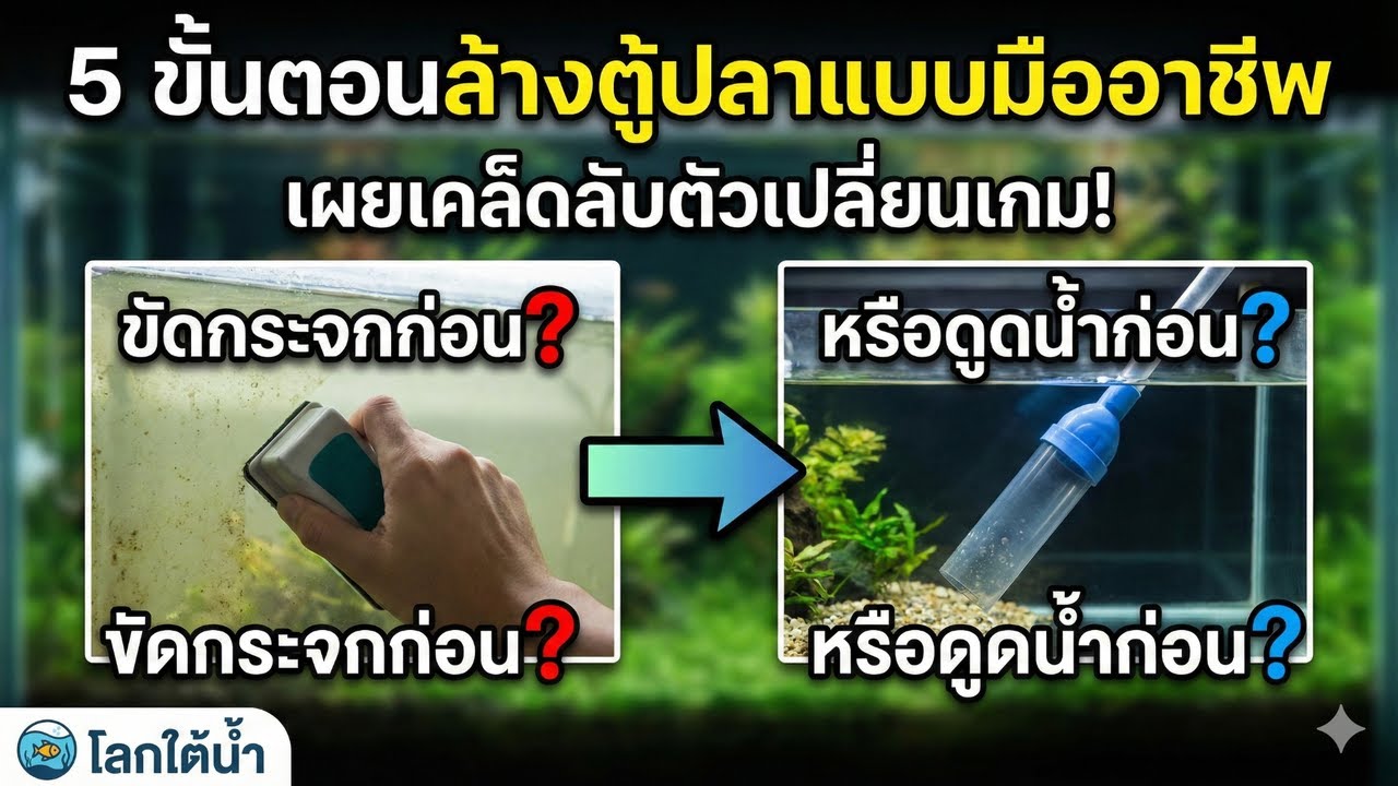 ล้างตู้ปลา... ขัดก่อนถ่าย หรือ ถ่ายก่อนขัด? วิธีที่ถูกต้องที่คุณอาจไม่เคยรู้!
