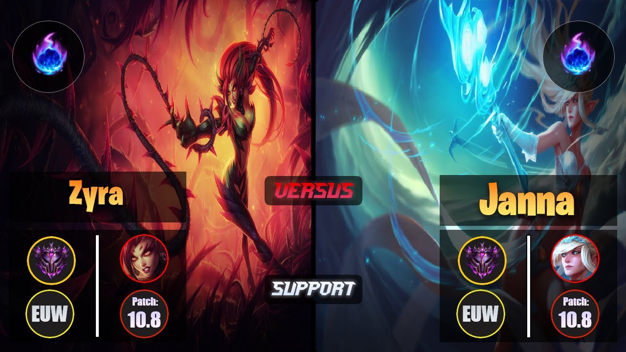 Master ZYRA [Arcane Comet] (Support) VS  JANNA - Master EUW Patch 10.8