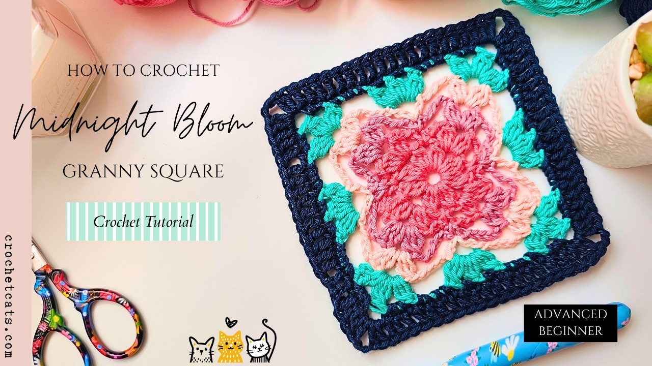 Midnight Bloom Granny Square & Written Pattern