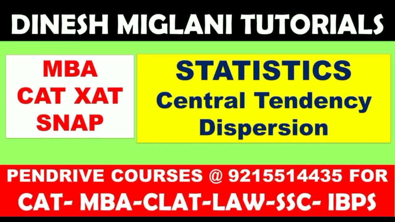 Statistics for CAT XAT SNAP Exam by Dinesh Miglani Sir
