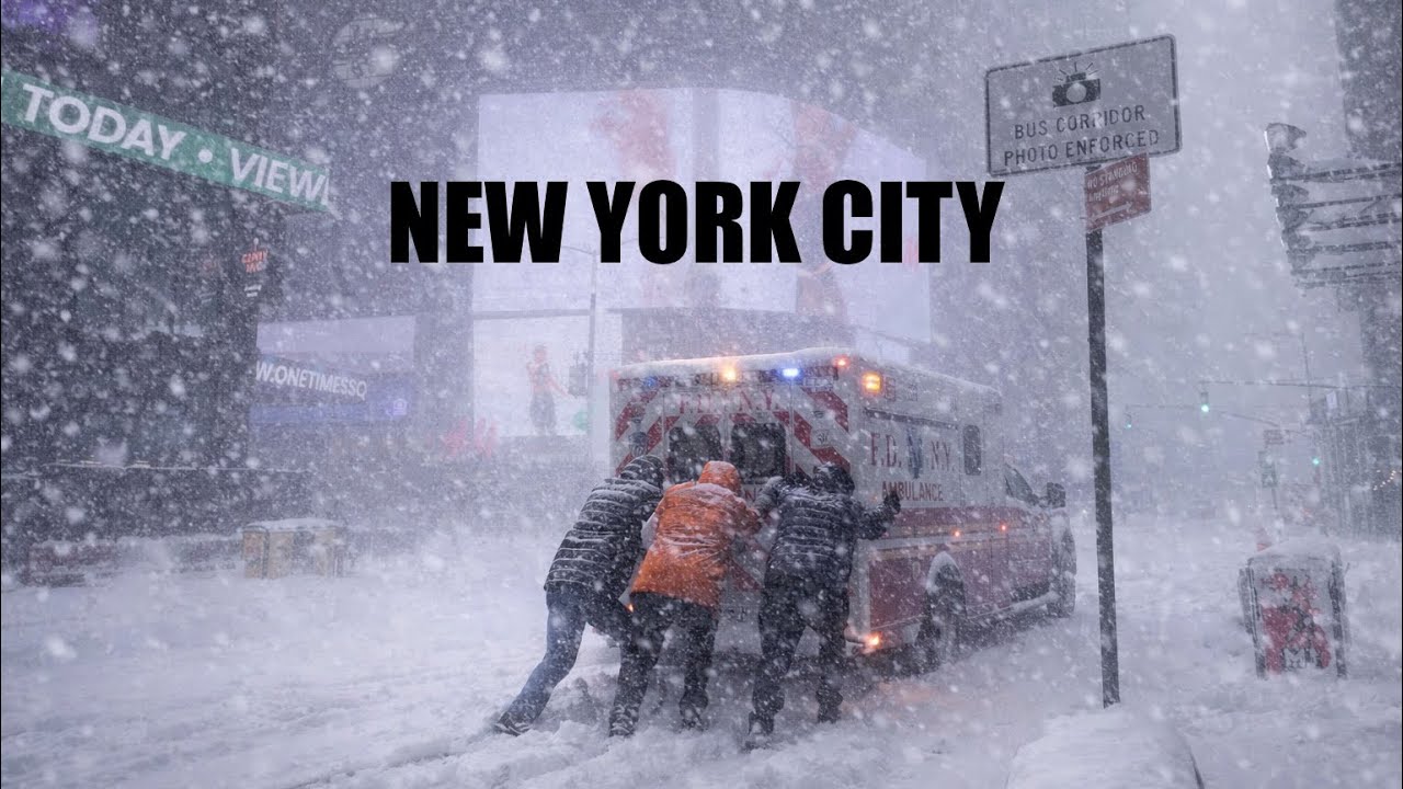 ❄️ Times Square Blizzard Walk -New York City Snowstorm #asmr #timessquare #newyorkcity #walkingtour
