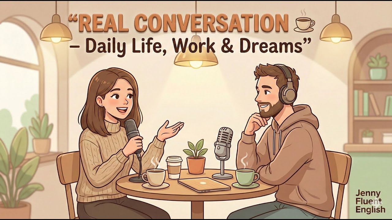 Real Conversation ☕ – Life, Motivation & Dreams  Relax, Listen & Learn English with Jenny Fluent Eng