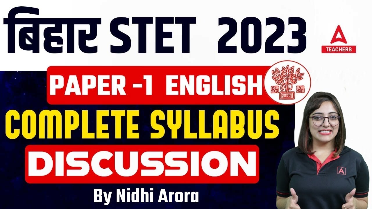 Bihar STET Syllabus 2023 | Bihar STET English Syllabus 2023 Out