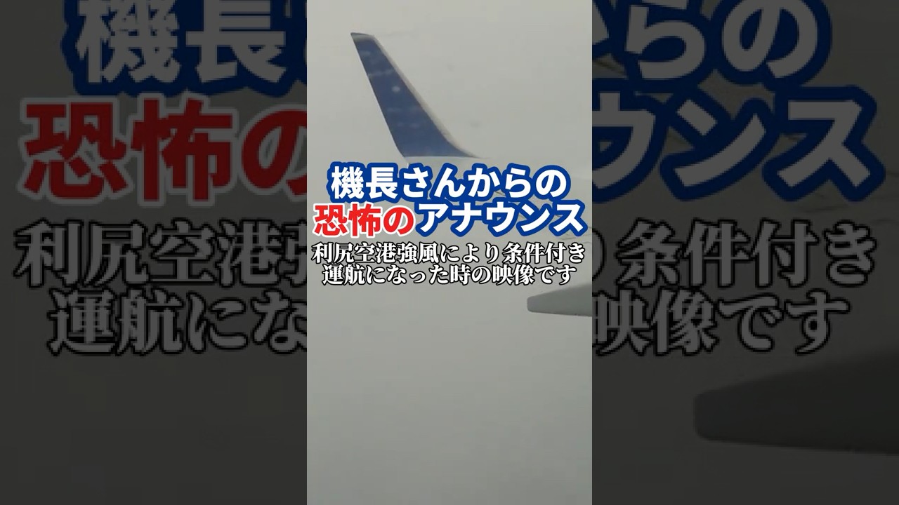 【条件付き運航】機長から恐怖のアナウンスが！？着陸できない&hellip;#ana #b737 #飛行機 #北海道 #shorts #利尻空港＃着陸＃悪天候＃条件付き運航＃利尻島