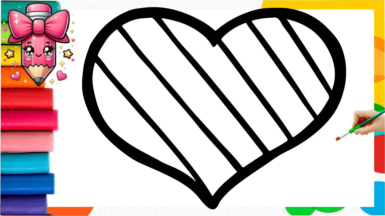 Drawing And Coloring A Rainbow Heart ❤️🌈 Drawings For Kids