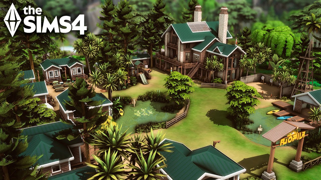 REALISTIC FAMILY CAMP (NO CC) - The Sims 4 Relaxing Speed Build