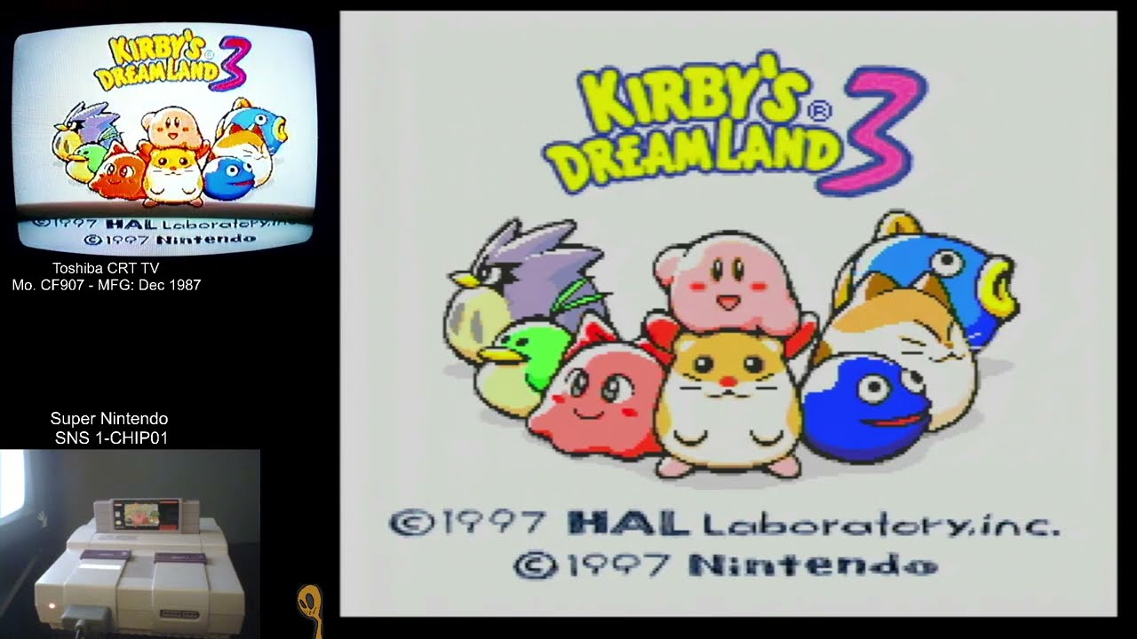 Long Play Kirby Dream Land 3 USA (Vanilla - OEM) [By Nintendo] - Real Hardware 4:3 US1CHIP / CRT TV