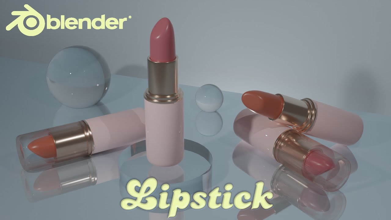 初心者向け【blender3.4】 ブレンダーで簡単に口紅をモデリング　ショートカット字幕付き【Cycles】