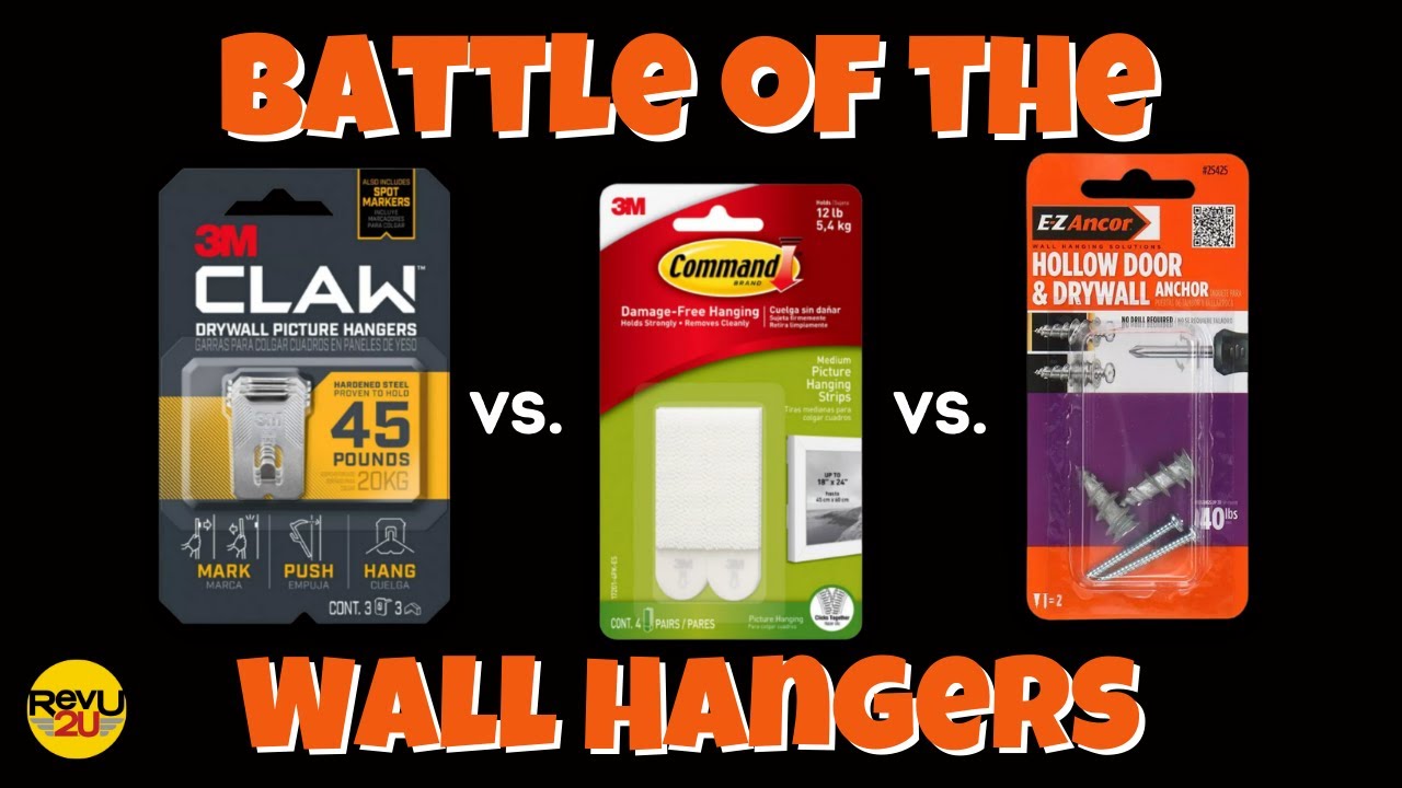Battle of the Wall Hangers! 3M Claw vs. 3M Command Strips vs. Basic Wall Anchors!
