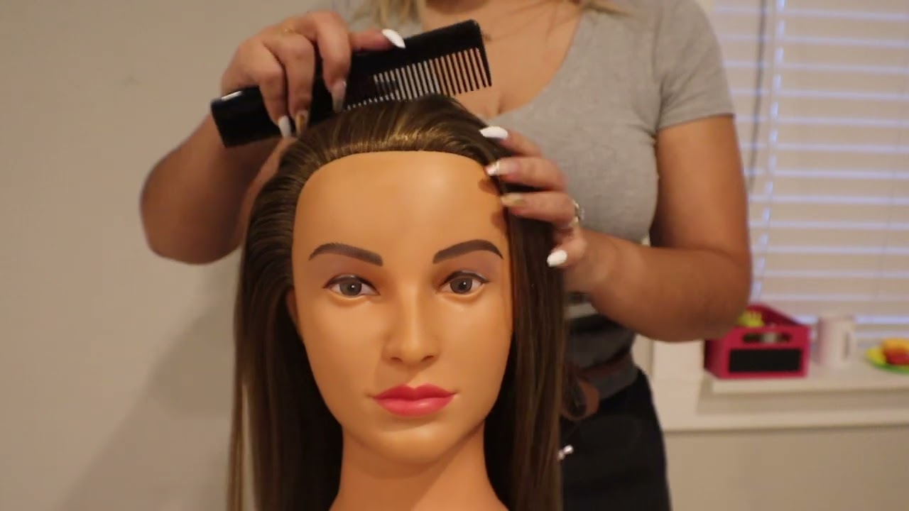 ASMR Detangling & Styling Dollhead's Hair| Relaxing Hair Brushing, Combing & Some Rummaging💆🏻‍♀️