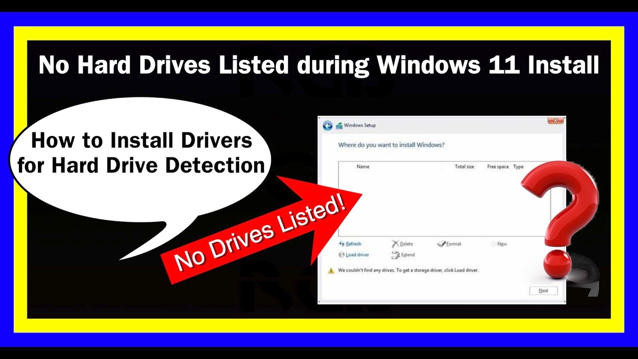 Установка Windows без жестких дисков | Как установить драйверы для обнаружения жесткого диска в Windows 11