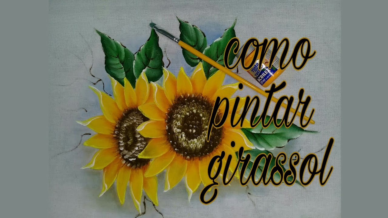 Pintura em tecido como pintar  girassol para iniciante
