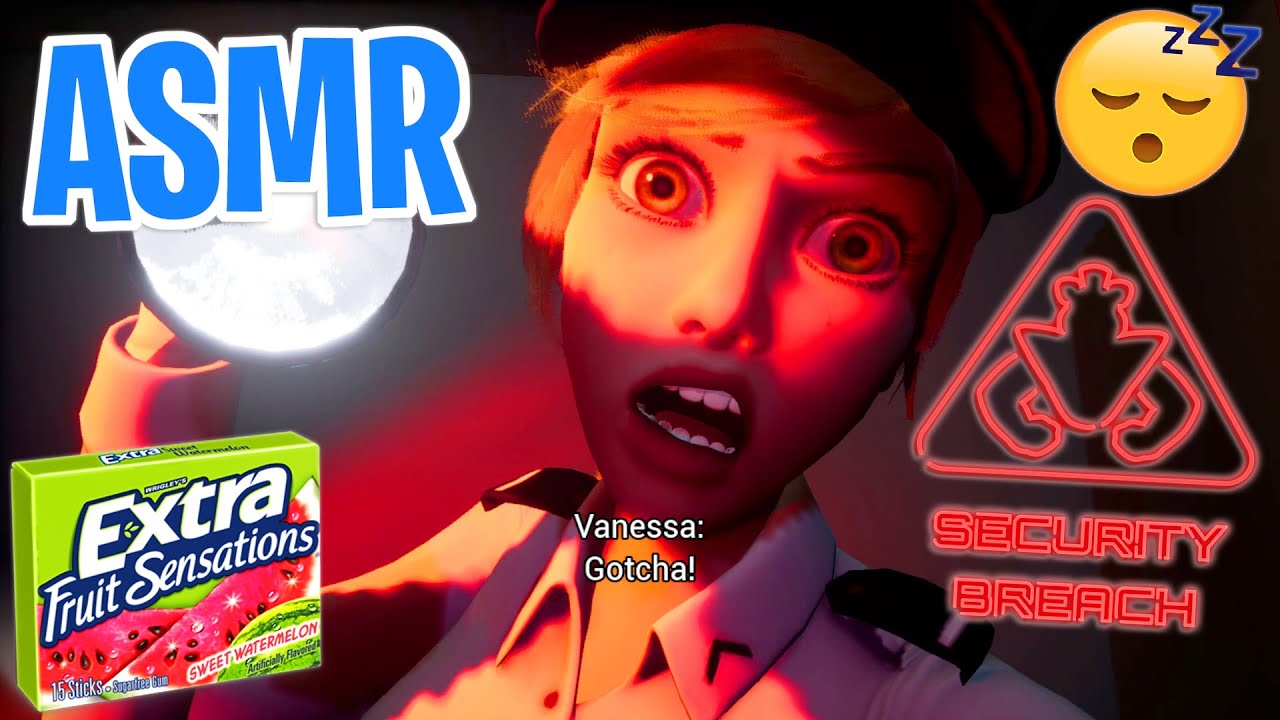ASMR Gaming 😴 Five Nights At Freddy's Security Breach Gum Chewing 🎮🎧 Controller Sounds + Whispering💤