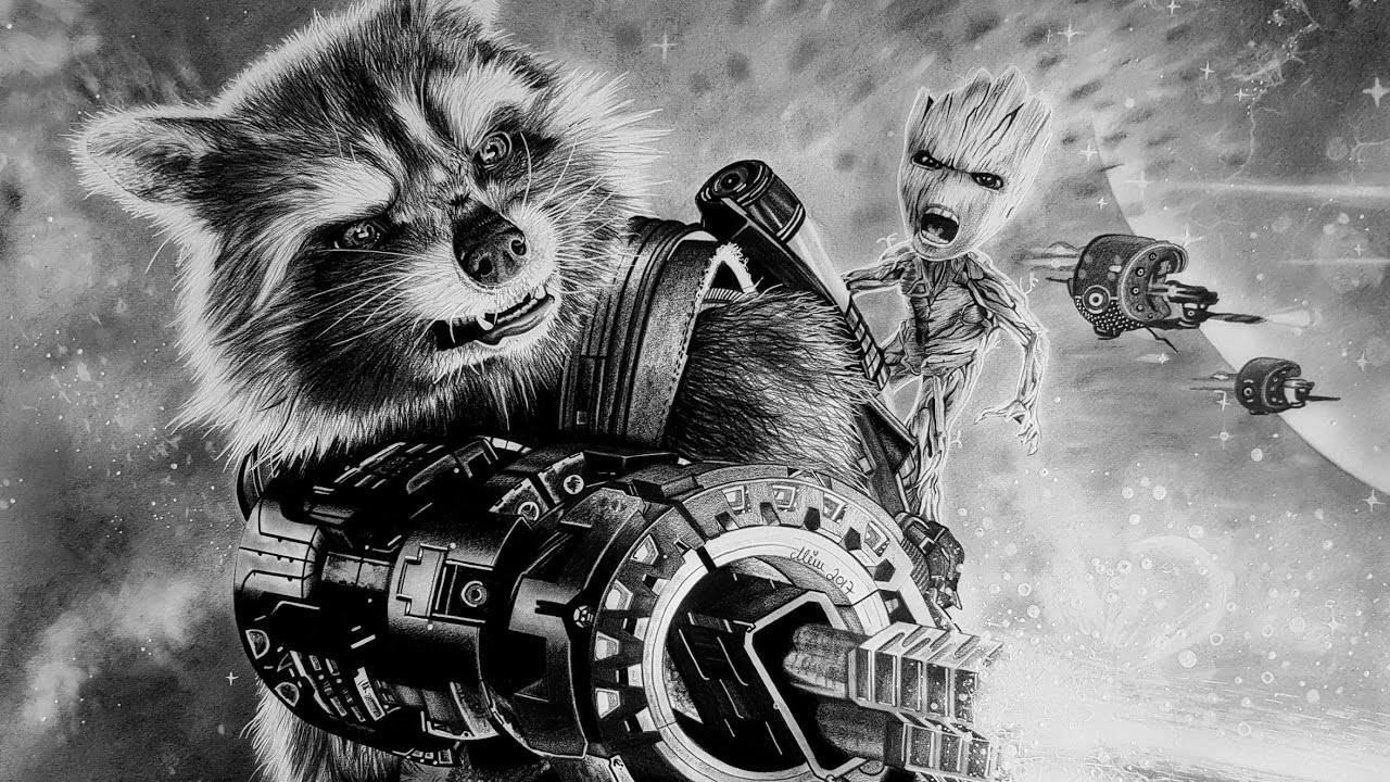 Rocket & Groot ♥ Guardians of the Galaxy Vol. 2 ♥ Speed Drawing