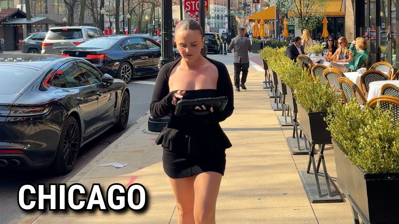Chicago Sunny Day ☀️ 🌸 Spring Walking Tour On Thursday | April 24, 2025 | 4K 60fps City Sounds