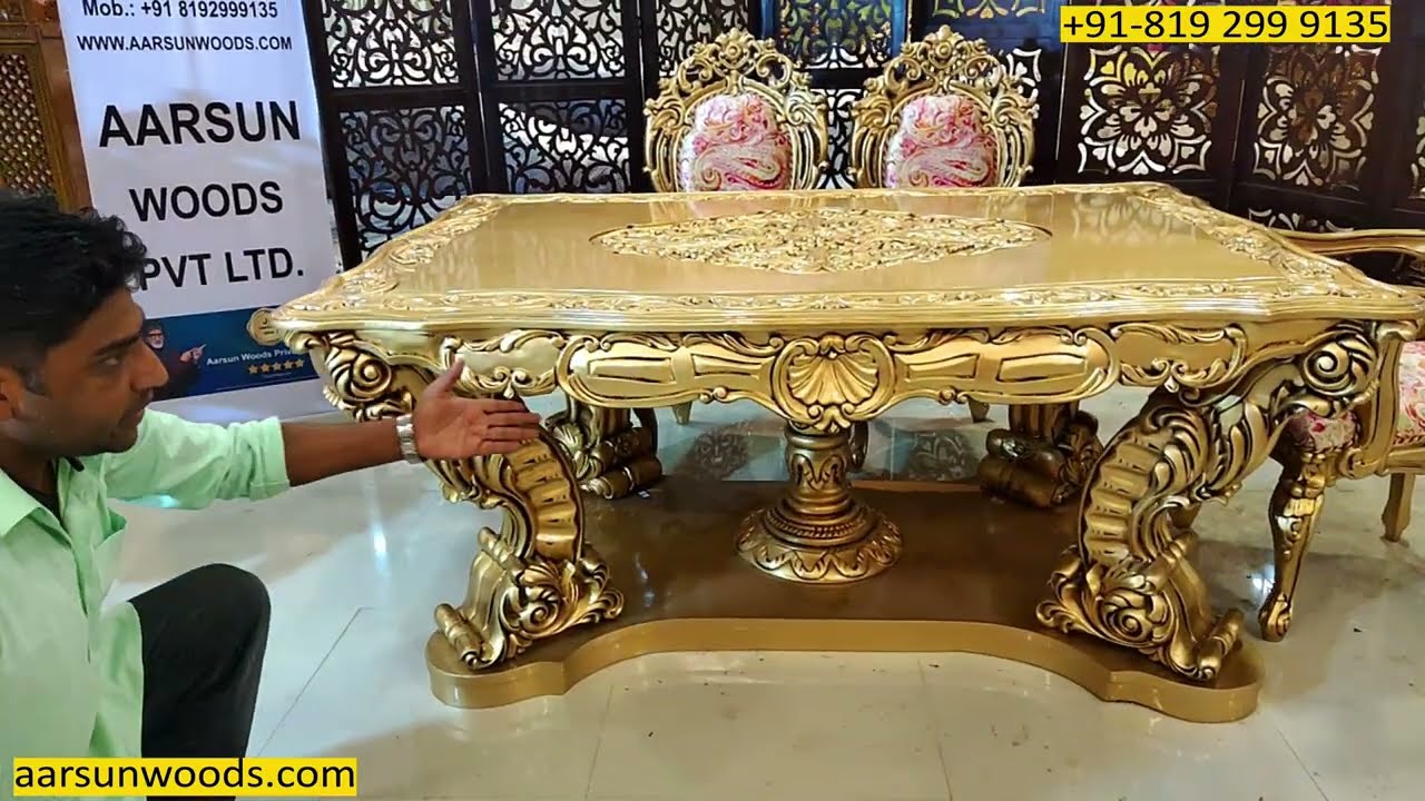 Royal Dinner table with 6 Chairs | Factory Price furniture | Global Home Delivery | Aarsun