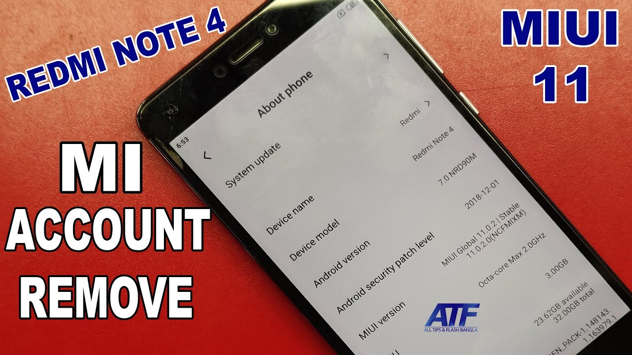 XIAOMI REDMI NOTE 4 MI ACCOUNT REMOVE