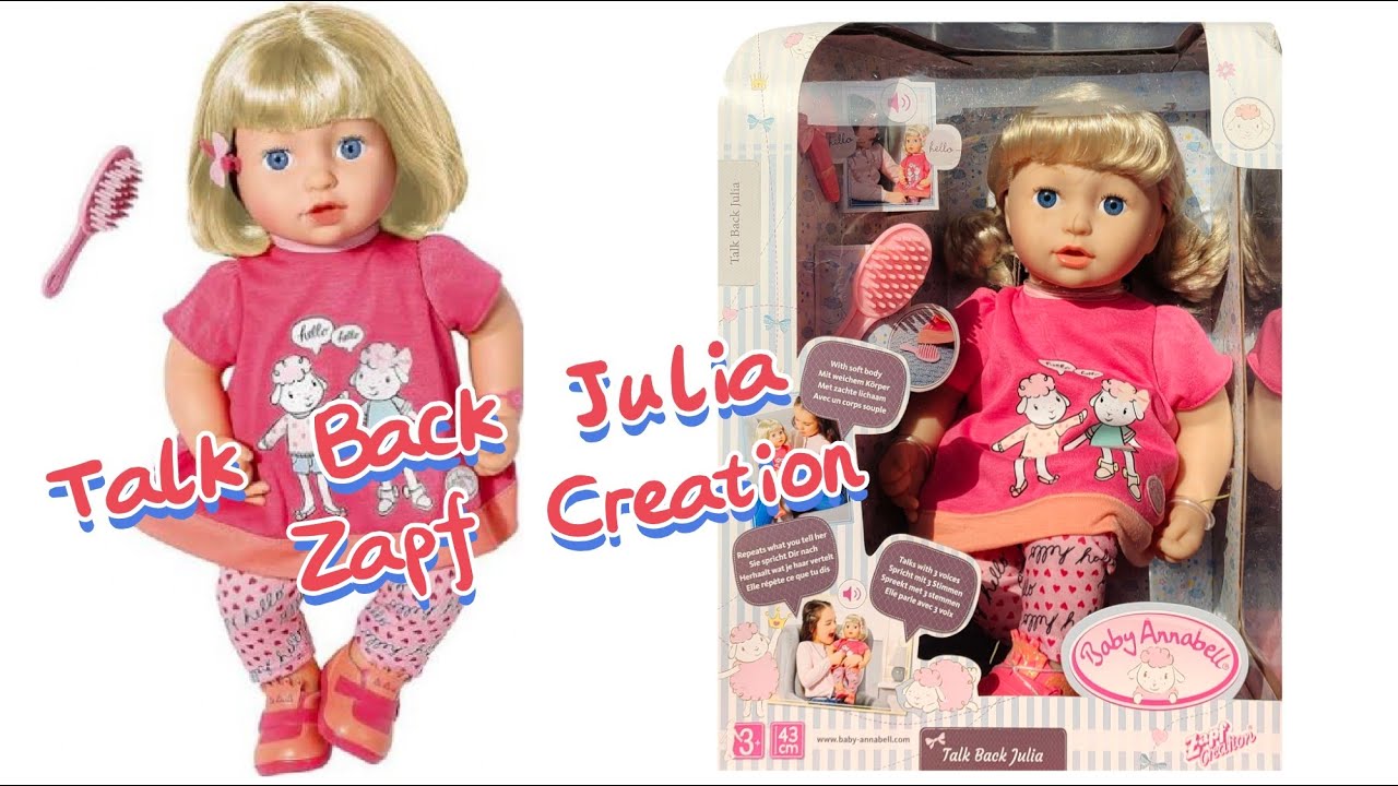 Talk Back Julia Огляд | Zapf Creation | Baby Annabell