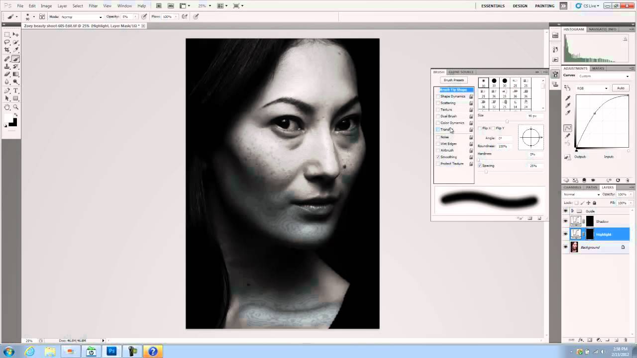 Retouching technique: Dodging and Burning