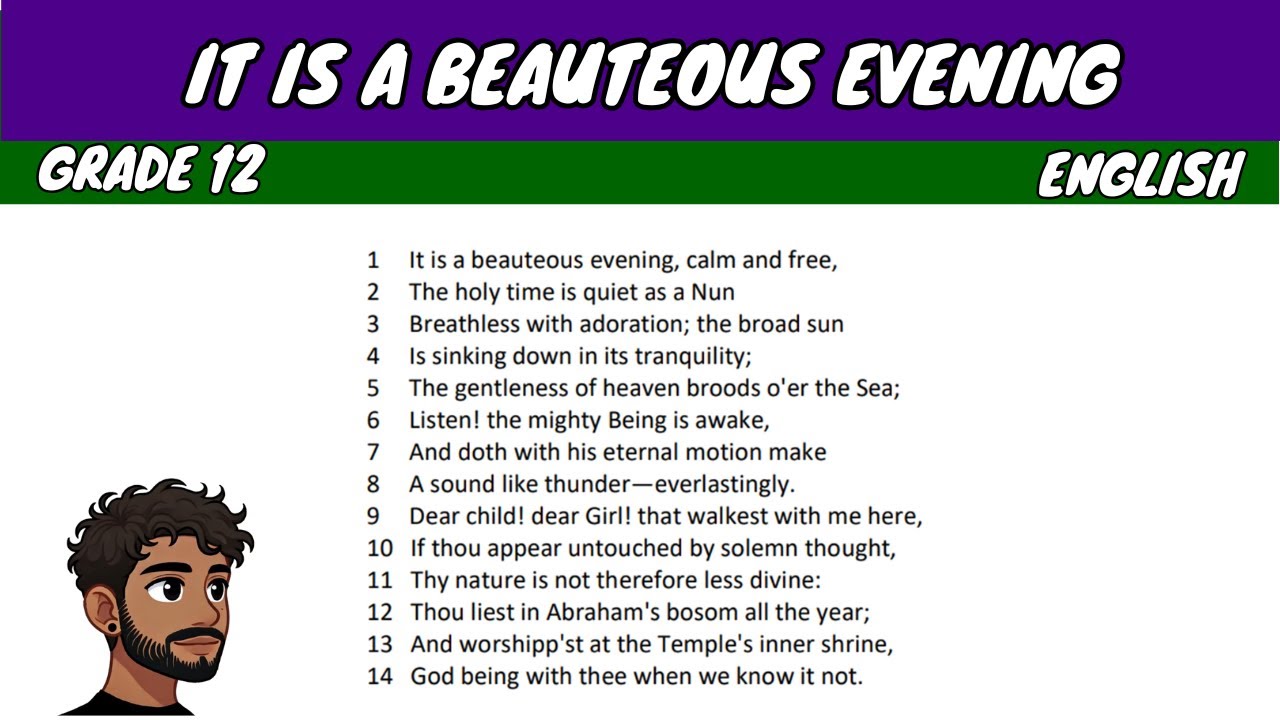 «Это прекрасный вечер, тихий и свободный» Уильяма Вордсворта (английская поэзия, 12 класс)