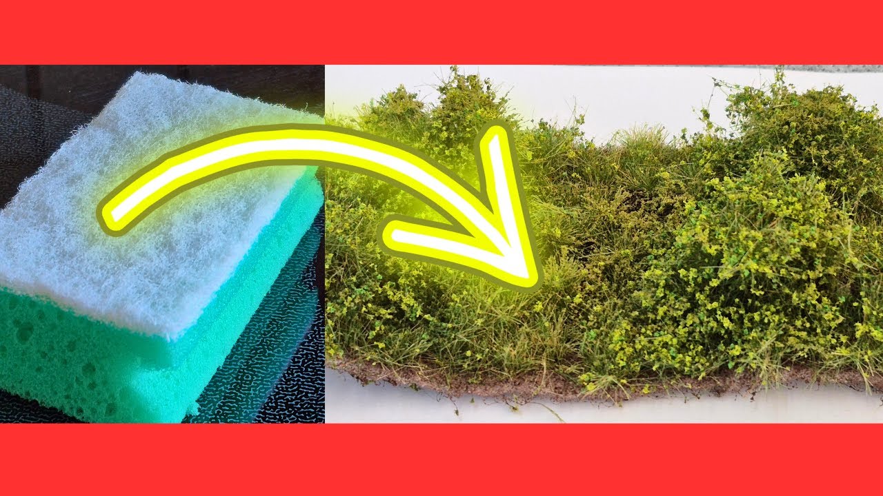 Modellbau: Eine Gras / Buschmatte herstellen aus einem Schwamm!😲