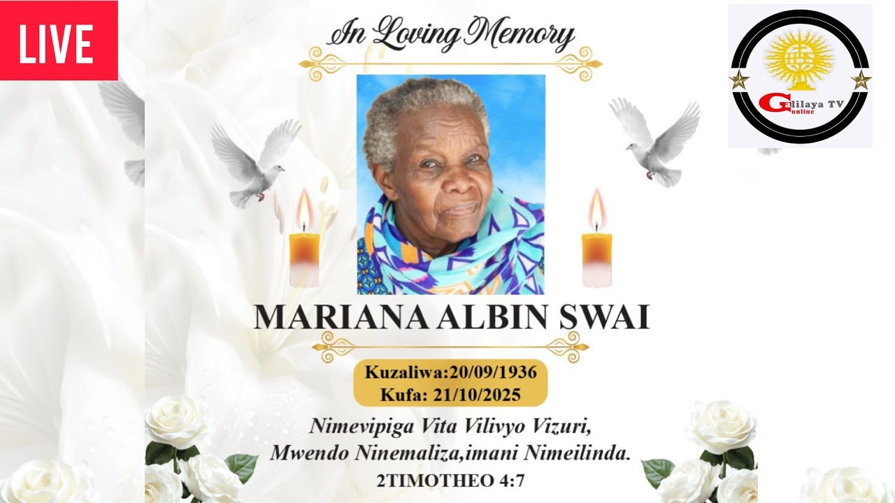 #LIVE: Misa Takatifu ya kumuombea Marehemu Mariana Albin Swai Parokia ya Kijichi.