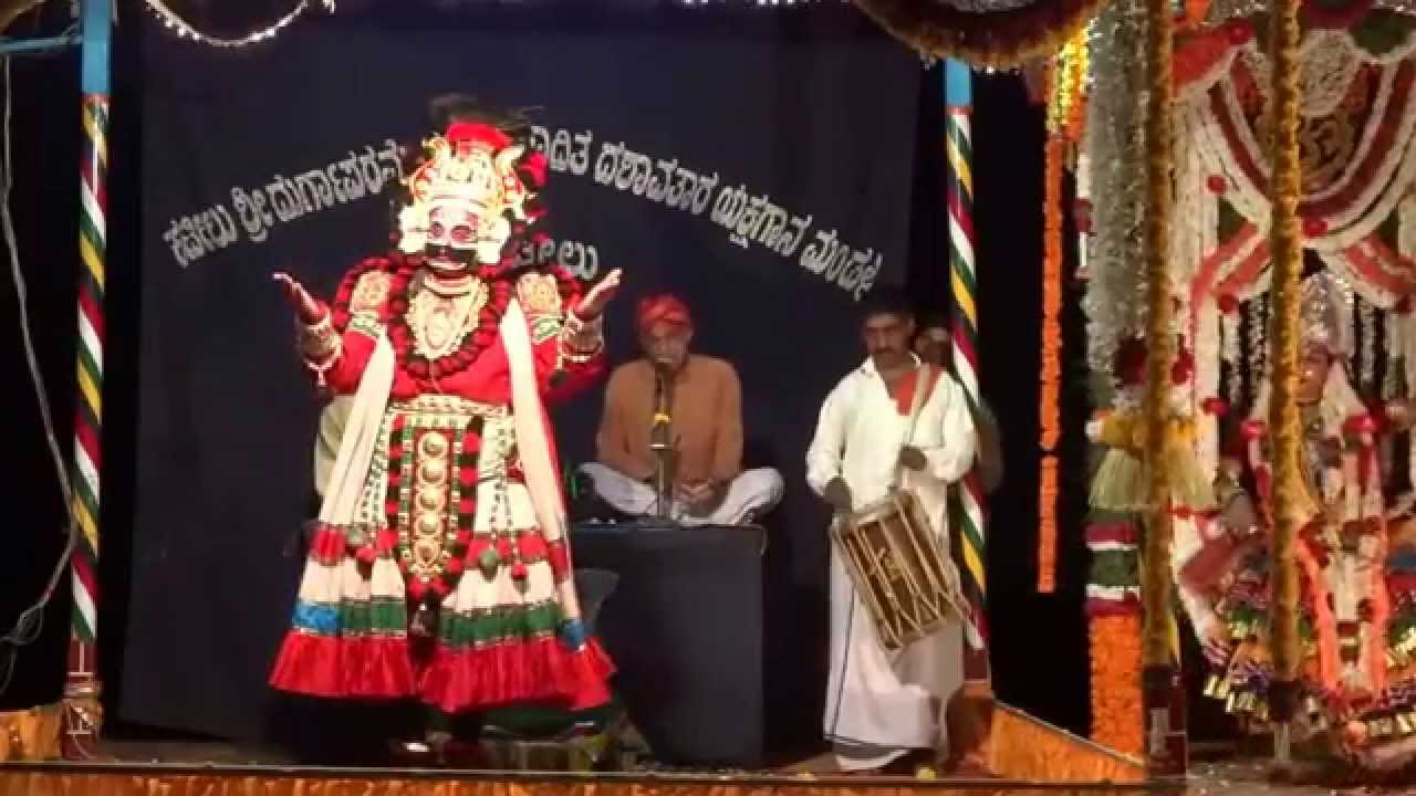 YAKSHAGANA RAKTHABEEJA BY SUBRAYA HOLLA AT KATEEL MELA PADYA KUBANOOR CHENDE SHASTHRY DEVI THODIKANA