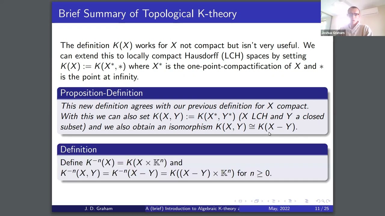 Joshua Graham - A Brief Introduction to Algebraic K-theory and why it matters