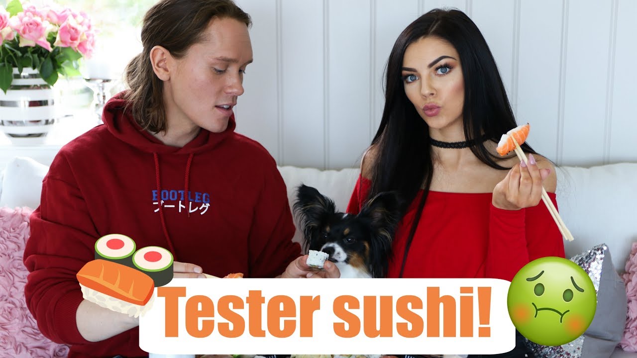 Tester rar sushi med kj&aelig;resten min Per Fredrik / Pellek   //  stina.blogg.no