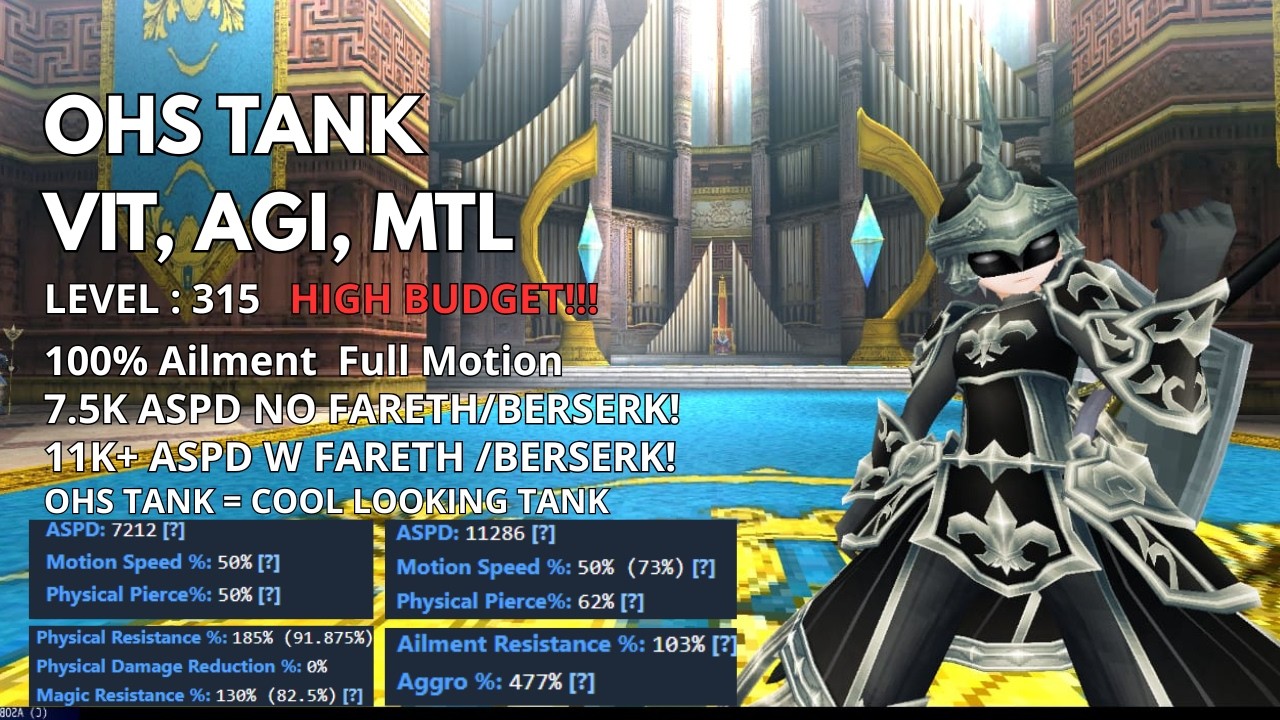 Toram Online - Tank OHS LVL 315 Full motion + Full Ailment