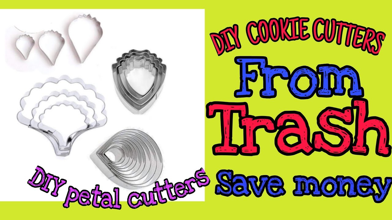 flower petal cutters from trash / make your own cookie cutters / how to make flower petal cutter
