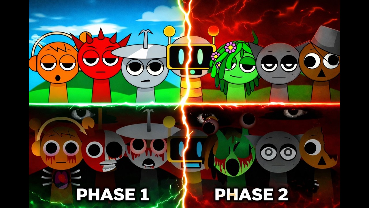 PHASE 1 vs PHASE 2 – The Sprunki Transformation! ⚡😱