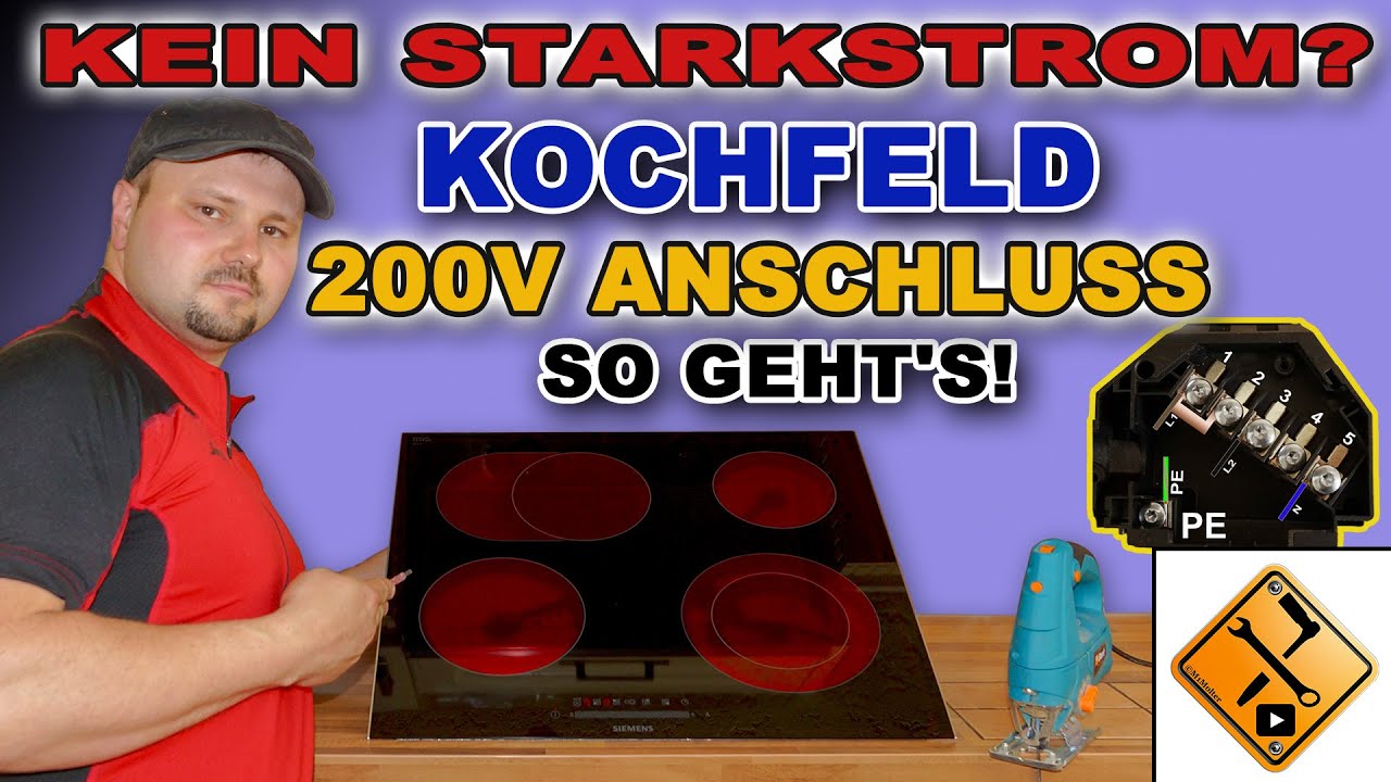 Glaskeramik-Kochfeld anschlie&szlig;en 230 Volt / Induktionskochfeld anschlie&szlig;en 230V