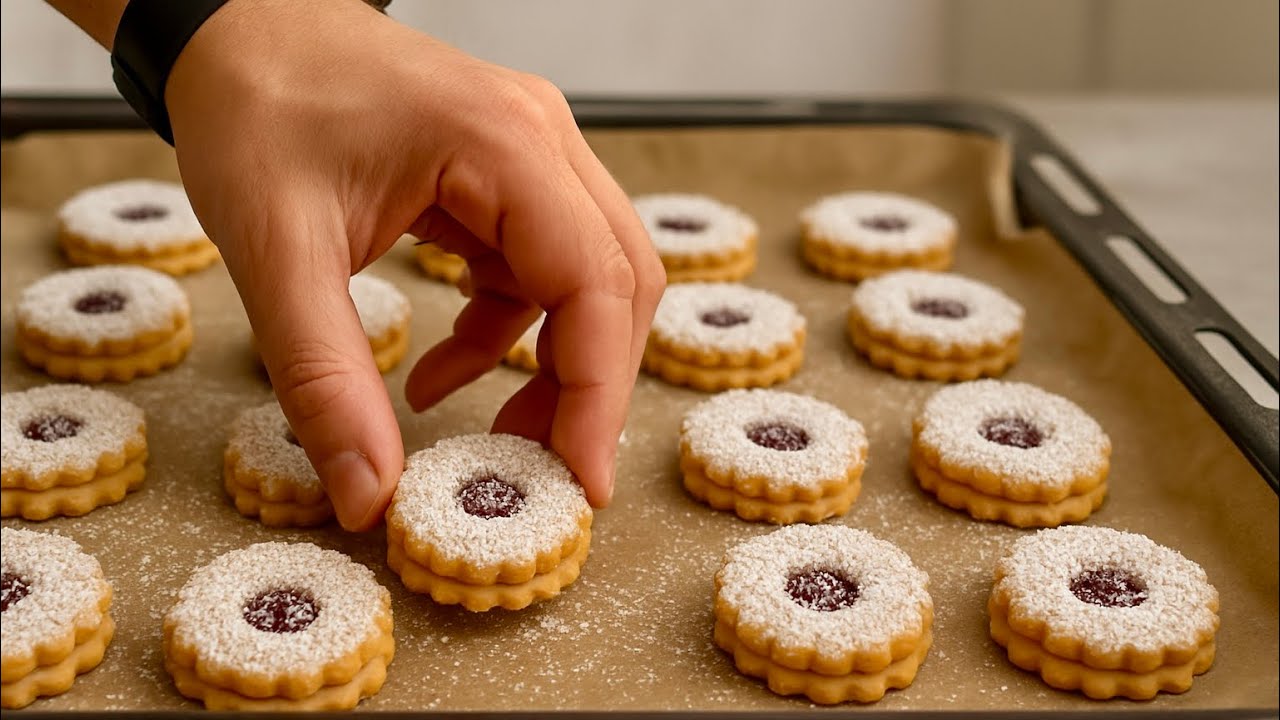 Spitzbuben Rezept &ndash; Zarte Weihnachtspl&auml;tzchen mit Marmelade 🎄 Einfach & unglaublich lecker