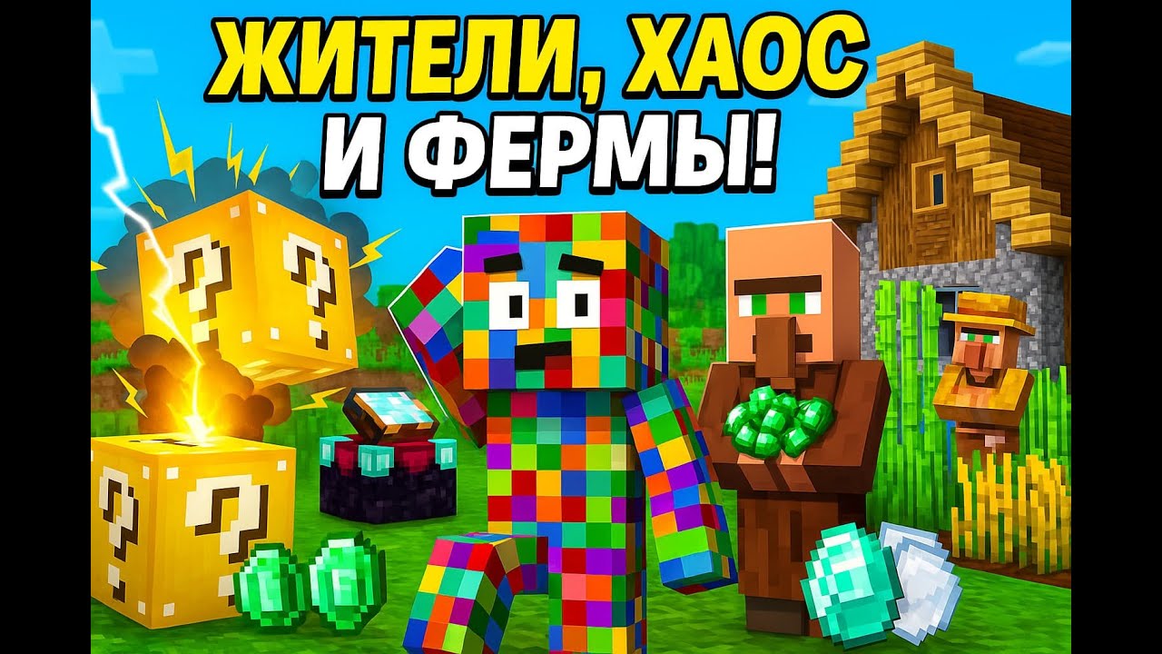 АВТОФЕРМА , торговля и кубы против меня! Minecraft выживание с кубами удачи №7 | CHANCE CUBES #7