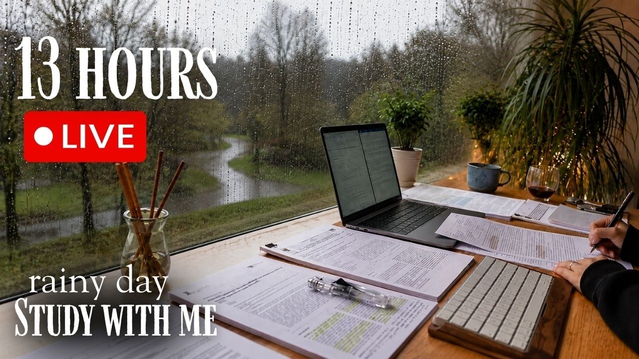 12+ HOUR STUDY WITH ME on A RAINY DAY 🎓  Scottish Highlands | Pomodoro | Deep Work Mode | No Music