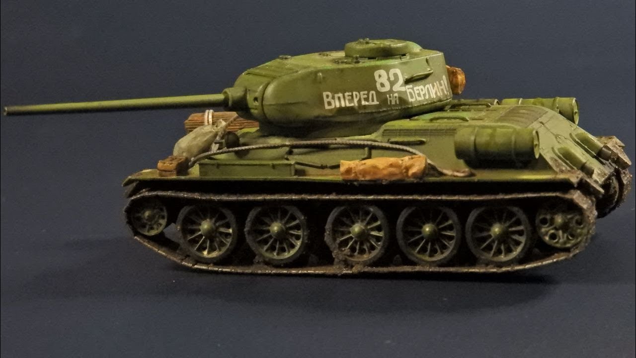 T-34/85 by Zvezda, 1:72 full video build..